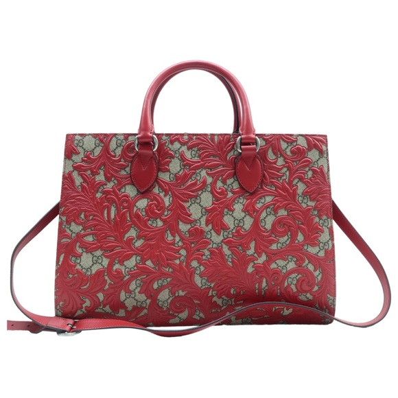 DO NOT PURCHASE !! STUNNING GUCCI 🔥🔥Red and Brown Leather Satchel. - Picture 6 of 11